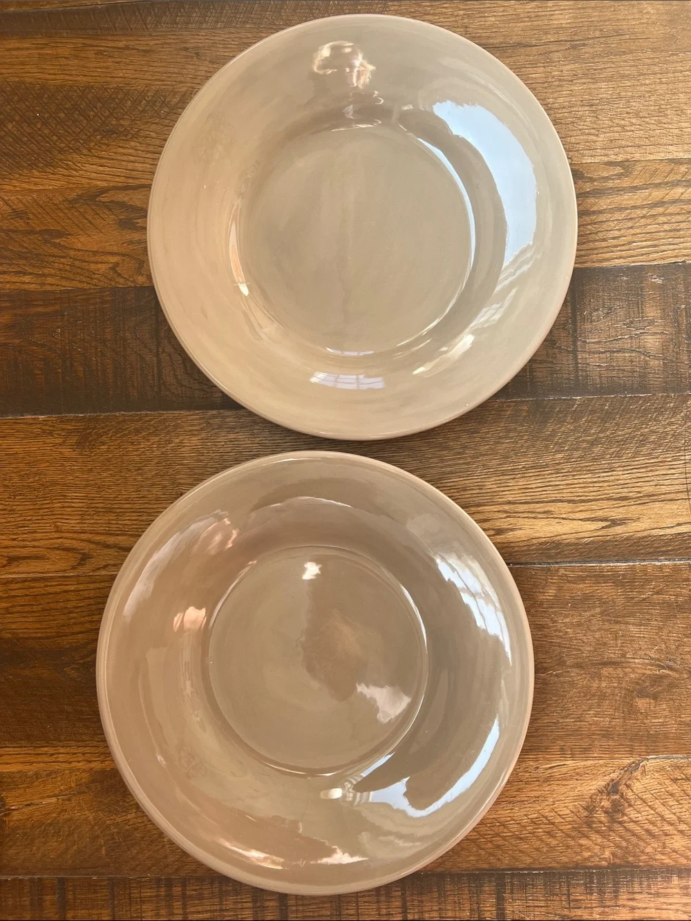 Pottery Barn Warm Taupe Glazed Sausalito Ceramic Dinner plates - Set of 2